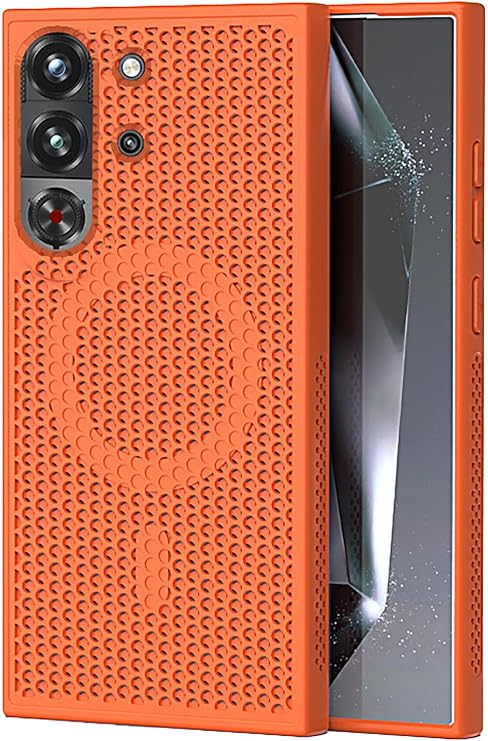 GIOPUEY Case for RedMagic 10 Pro/10S Pro, Matte PC Back + TPU Bumper Shockproof Phone Cover - Orange