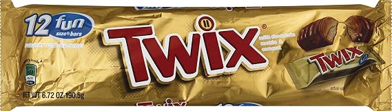 Twix Chocolate Caramel Cookie Fun Size Candy bar, 6.72 oz 12 ct