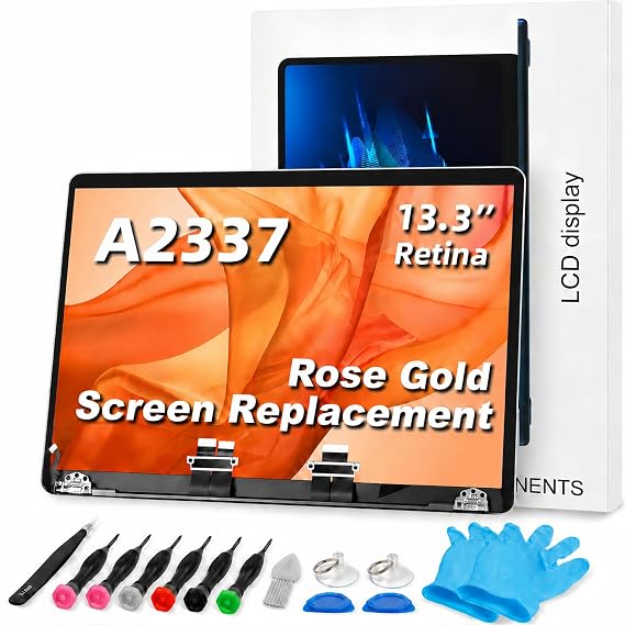 A2337 Screen Replacement A2337 LCD for 13 inches MacBook M1 air 2020 Year 2560x1600 Replacement LCD Full Assembly for EMC 3598 MGN63 Rose Gold