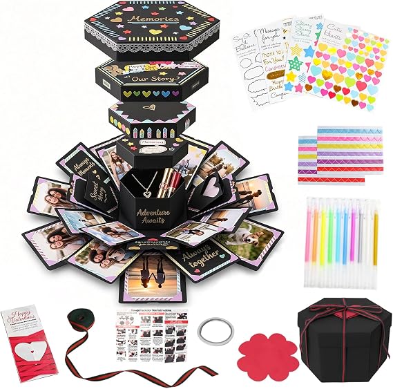 KOOGEL Explosion Gift Box DIY Exploding Photo Album Preassembled Surprise