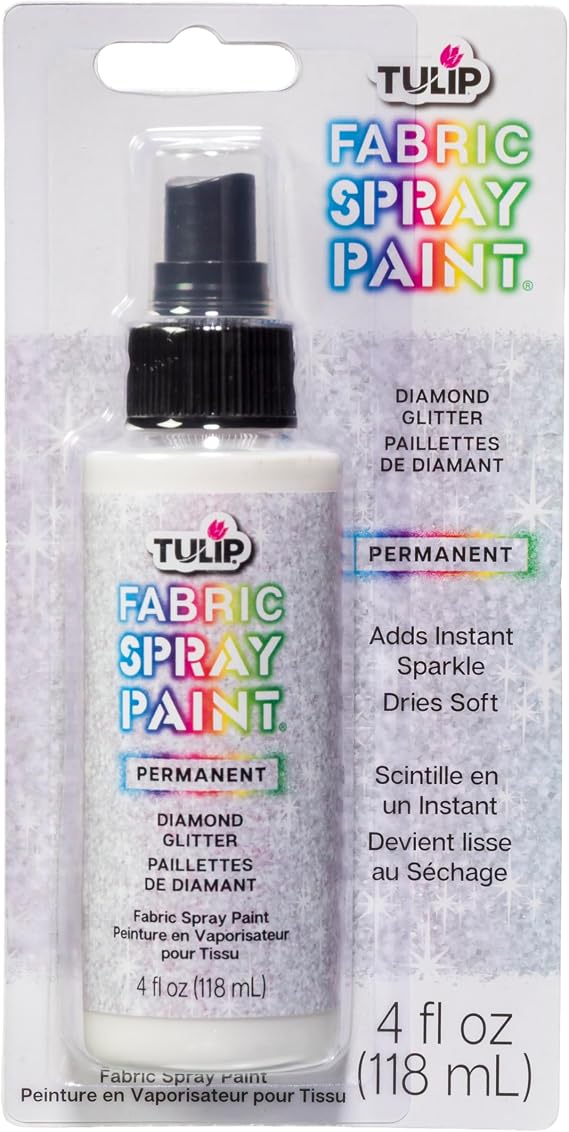 Tulip Fabric Paint, Permanent Spray on Paint, 4 fl oz Glittering Diamond