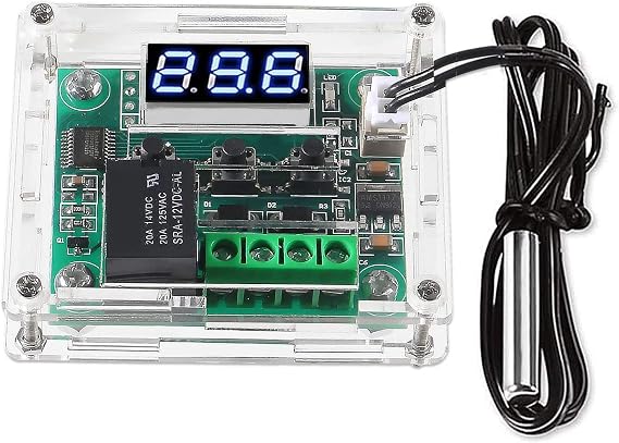 W1209 DC 12V Digital Temperature Controller Board -50-110C Electronic Temperature Temp Control Module Switch (1-Pack)