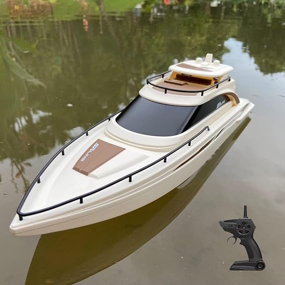 Remote Control Boat RC, Dual Engine 2.4G, 20 Km Speed Capable, Full Function, Durable Shaft