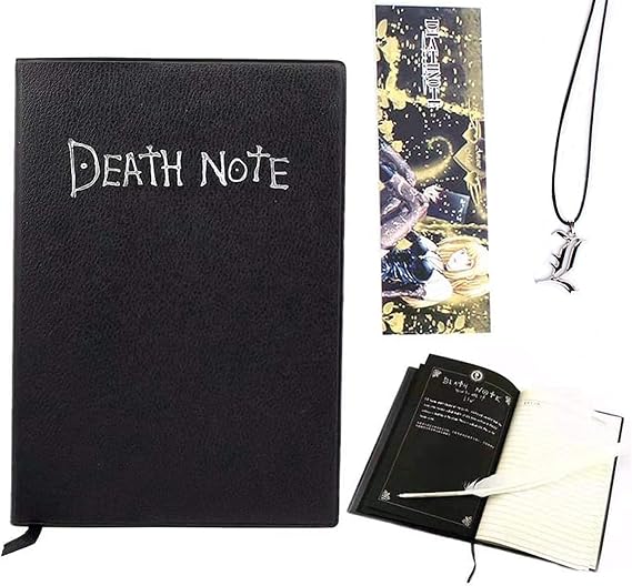 REOVE Death Note Notebook with Feather Pen, Fashion Anime Theme Death Note Cosplay Notebook, Gifts for Cosplay Lovers, Can be Used as Diary and Notebook