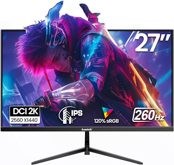 Gawfolk 27 Inch QHD Gaming Monitor 2K 260Hz PC Monitor