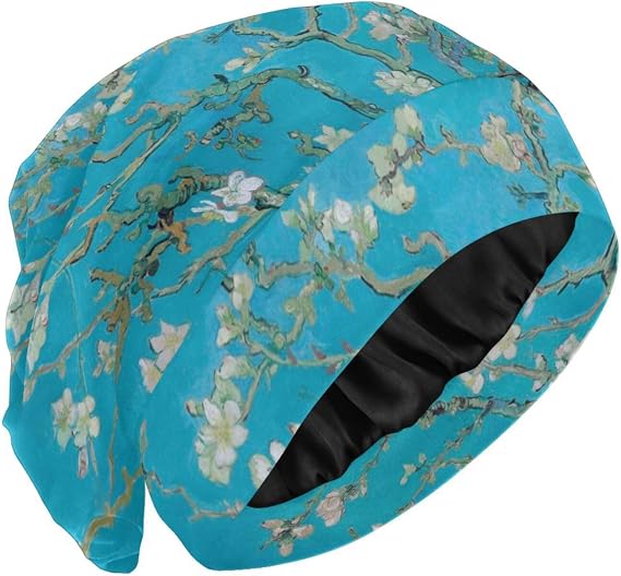 Stain Bonnet for Sleeping Soft Sleep Caps Satin Double Layer Night Bonnet Women Men Hair Bonnets for Curly Hair Braids