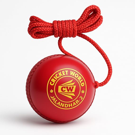 CW Hanging Ball Shot Practice Hanging Balls Leather & EVA Synthetic Cricket Balls Bat Knocking Balls Batting Knocking Shots Practice Cricket Balls Hard String Balls
