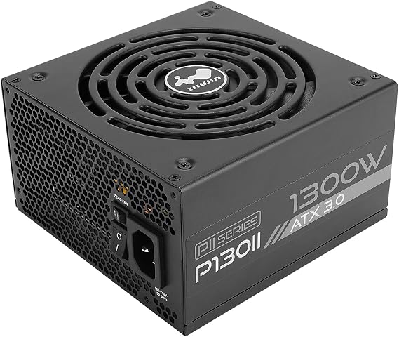InWin P130II, 1300 Watts Gaming PC Power Supply, ATX 3.0/PCI-E 5.0 True 600W 12VHPWR Connectors x2, NVIDIA RTX 40 Series Ready, 80 Plus Platinum, Zero Fan Mode, Fully Modular,