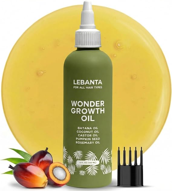 Lebanta Batana Oil For Hair - 100% Pure, Raw & Natural Blend With Organic Castor, Pumpkin Seed, Coconut and Rosemary Oil - Thicker, Stronger Looking Hair For Men & Women Scalp - 4 FL OZ