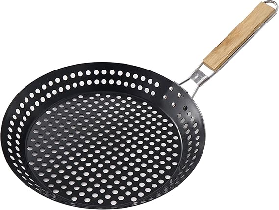 Folding round grill plate, Outdoor camping multifunctional grilled steak barbecue plate Grill Tray Used For Grilling Meat Skewers, Steak, Chicken