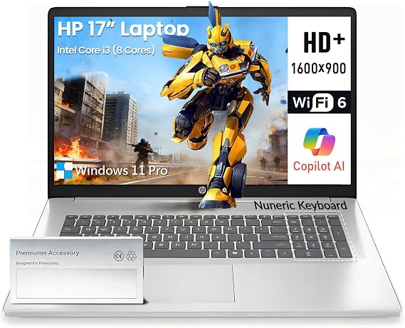 HP 2026 17 Inch Laptop Compupter, 17.3" HD+ Large Screen|16GB RAM 256GB SSD