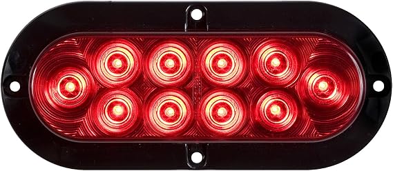 Optronics STL78RBP 6" Oval Sealed LED Light for Surface Mount, Red
