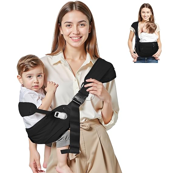 Baby Carrier Newborn to Toddler,Adjustable Baby Sling Carrier-Black