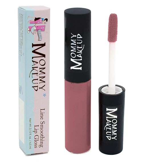 Mommy Makeup Line Smoothing Lip Gloss, Tinted High Shine Plumping Gloss | Moisturizing Lip Color with Brown Algae & Golden Seaweed - Long Lasting, Paraben Free, Cruelty Free (Berry Chic)
