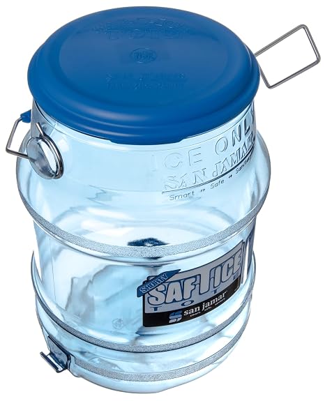 San Jamar-SI6500 Saf-T-Ice Commercial Ice Tote Snap-Tight Lid - Blue, 1 Count (Pack of 1)