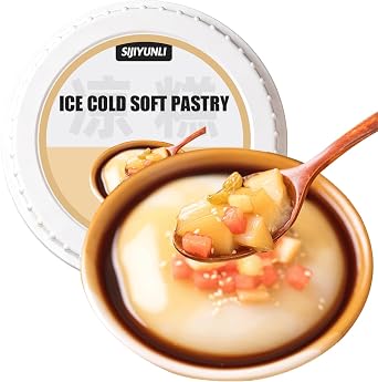 SIJIYUNLI-Ice Cold Soft Pastry 240g/8.46oz Cool and refreshing cold pastries, Asian snacks for summer heat relief. Made from rice, gluten free, vegan, and additive free. (1 person)