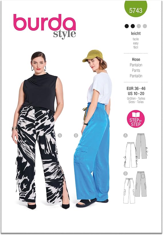 Burda X05743BURDA Misses' Trousers Sewing Pattern Packet, Design Code B5743, Sizes 10-20 (36-46)