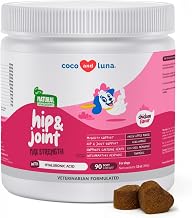 Turmeric Curcumin for Dogs - 90 Soft Chews - with Collagen, BioPerine and Fish Oil - Hip & Joint Support, Ease Inflammation, Antioxidant.