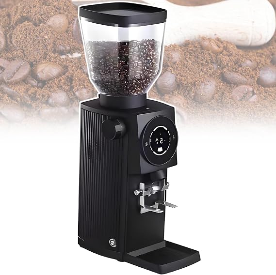 Stepless Micrometric Coffee Bean Grinder,83 mm Special Steel Flat Burr,1000 g Capacity Espresso Coffee Grinding Equipment