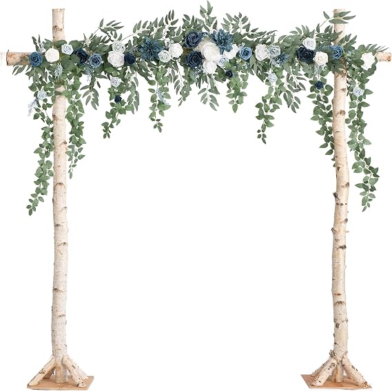 Ling's Moment 6.5FT Wedding Arch Flowers, Floral Garland, Navy Blue