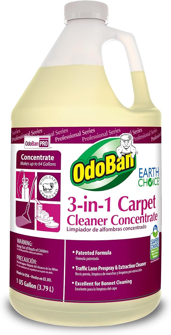 OdoBan Professional 3-in-1 Carpet Cleaner Concentrate, Made in the USA, 1 Gallon
