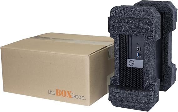 Universal Small Form Factor Desktop Computer Shipping Box, Secure and Protective SFF PC Shipping Box, EPE USA theBOXlarge