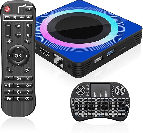 Android TV Box 13.0,8K 4GB 64GB Quad Core Dual WiFi BT with Mini Keyboard