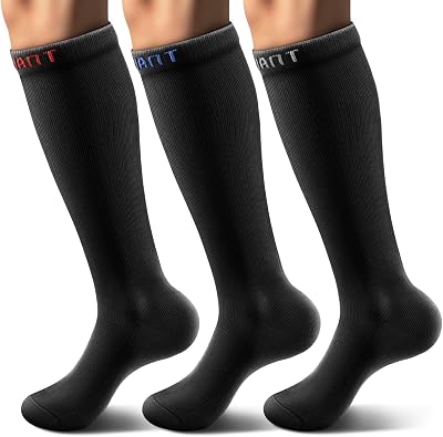 BULLIANT Compression Socks 3Pairs-15-20mmHg Circulation Support Men Women Hiking Sports Recovery-Upgraded Wicking Tech
