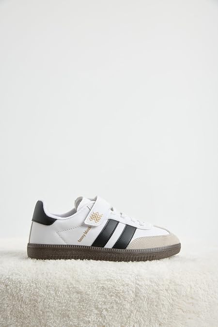 Tonny Black Unisex Çocuk Sneaker Termo Taban Cırt Bant ve Bağcıklı Günlük Spor Ayakkabı