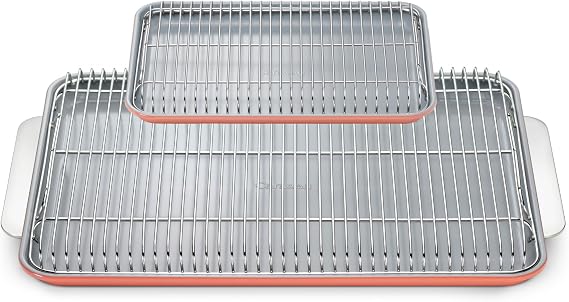 Caraway Non-Stick Ceramic Baking Sheet and Cooling Rack Bundle