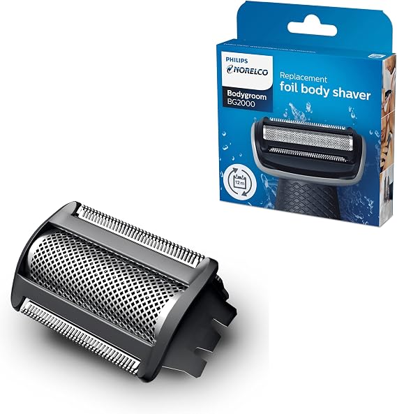 Philips Norelco BG2000/40 Bodygroom Replacement Trimmer/Shaver Foil, Steel, Black Metal
