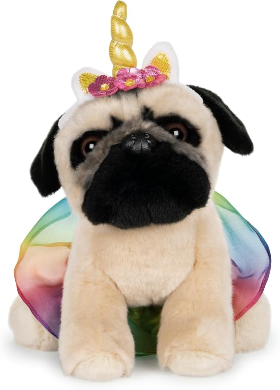 GUND Doug The Pug Unicorn Tutu, Premium Plush Dog Stuffed Animal for Ages 1 and Up, 9"