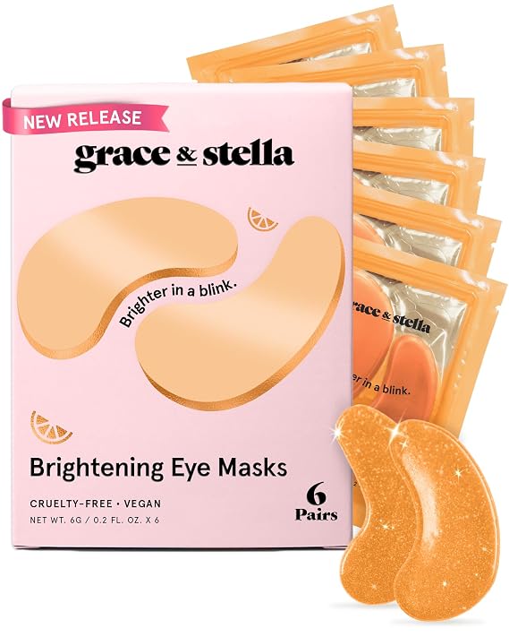 grace & stella Brightening Eye Patches for Dark Circles (6 Pairs)