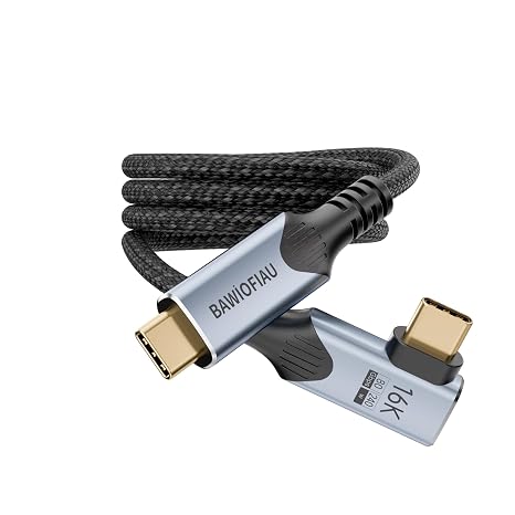 80gbps USB c Data Cable Compatible with Thunderbolt 5 Cable Right Angle 3.3ft 240W, 90 Degree USB C Cord, 8K/16k 120HZ/60Hz usbc Monitor for