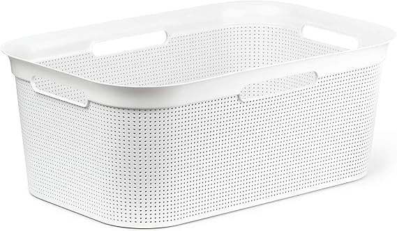 Rotho, Brisen, Laundry basket 41 l, Plastic (PP) BPA-free, white, 40l (59,6 x 39,6 x 23,2 cm)