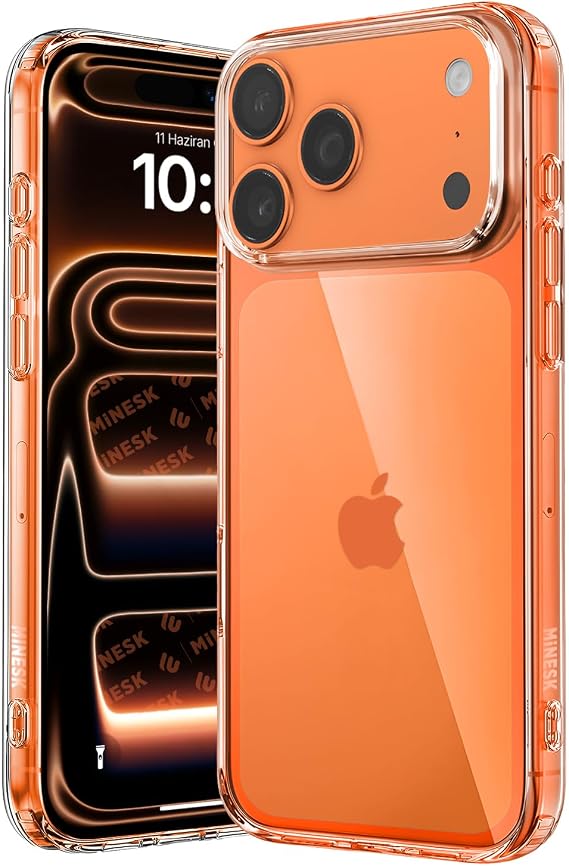 Minesk iPhone 17 PRO ile Uyumlu Crystal Clear (Ultra Şeffaf Silikon) Kılıf Arkası Sert Polikarbonat Kenarları Yumuşak TPU Darbe Emici iç Hava Yastığı Destekli Kapak (17 Pro)