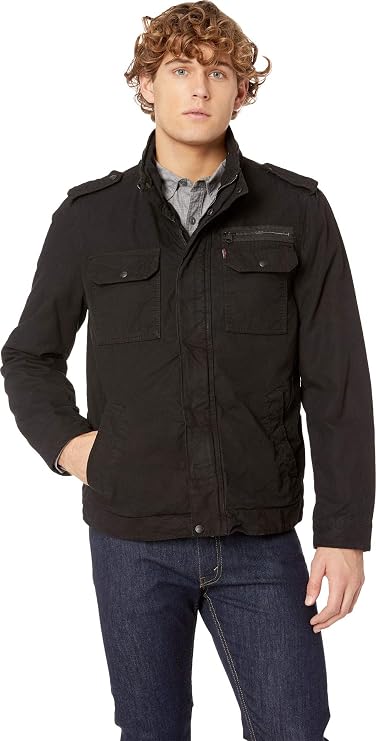 LEVI'S Men's Washed Cotton Military Jacket (Regular & Big & Tall Sizes)