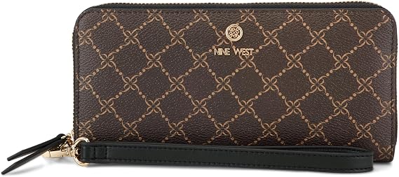 Nine West Women's Lockup 9 Zip Around Wallet With Wristlet
