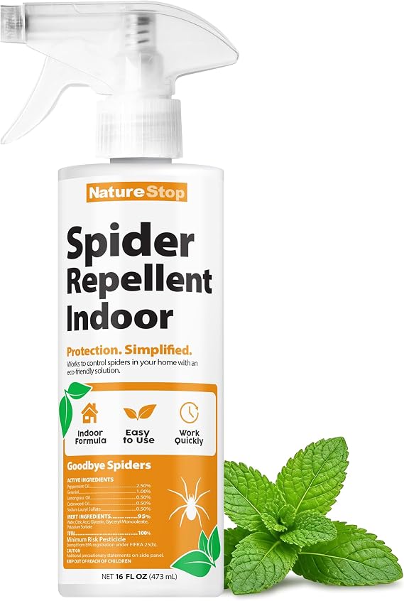 Spider Repellent Spray for Indoor Use (16oz) | Keeps Spiders Away, Plant-Based Active Ingredients, Pet & Family Friendly, For Indoor Spaces, Indoor Use