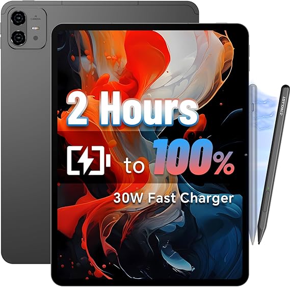 TECLAST Artpad Pro 12.7" 4G Android15 Tablet, 20GB+256GB Drawing Stylus | 10000mAh 30W Fast Charge, 4096 Pressure Stylus, 4 Stereo Speakers, Gemini AI, Expandable 1TB, GPS, Widevine L1