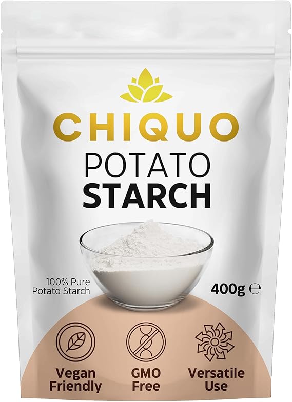 Chiquo Potato Starch - 400g | Vegan Friendly & GMO Free | Premium Quality Thickening Agent for Sauces, Soups, and Baking | Resealable Pack for Freshness