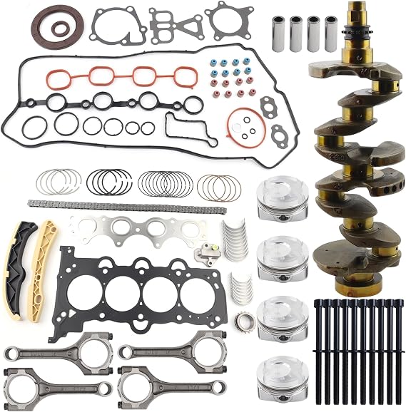G4FD 1.6L Engine Rebuild Overhaul Kit w/Crankshaft,Connecting Rods & Timing Chain Kit Compatible with Hyundai Accent Veloster Kia Rio Soul Replace# 23110-2B610 23510-2B010 HS26554PT