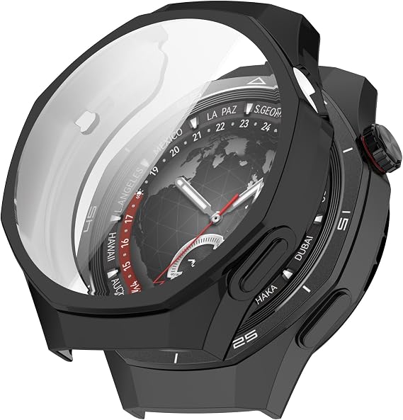 LOKEKE Compatible with Huawei Watch GT5 Pro 46mm Protective Case Cover, Full Coverage TPU Protective Case Cover Shell Compatible with Huawei Watch GT5 Pro 46mm (Black)