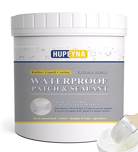 Hupeyna Liquid Waterproof Sealant, Invisible Waterproof Agent 35oz | Transparent Repairing Leak Waterproof Adhesive, Indoor & Outdoor Waterproof Coating