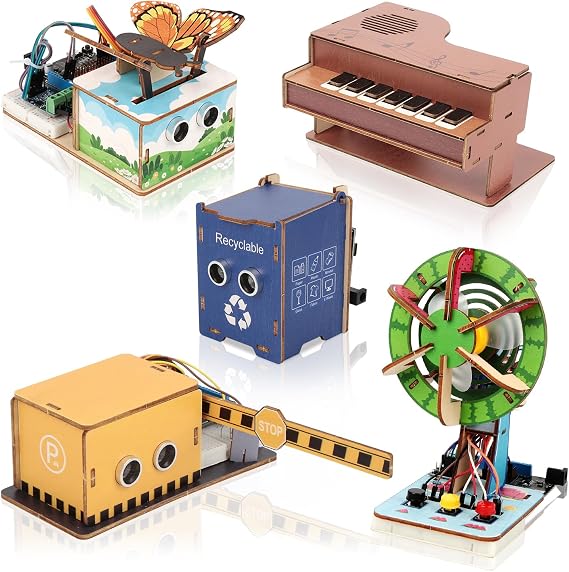5 Projects, ACEBOTT Basic Coding Electronics Kit for ESP32 WiFi Development Board, Engineering Experiment Projects for Teens ages 12+