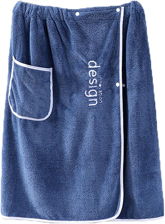 PURFUN Men Boys Soft Wearable Bath Towels Soft Adjustable High Hydroscopicity Bathroom Pool Beach Spa Bathing Shower Cover Up Wrap Around Towel with Elasticated Band
