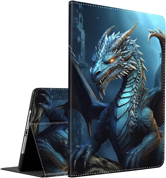 Case for iPad 10.2 9th / 8th / 7th Generation (2021/2020/2019 Model) 10.2 Inch, iPad Air 3 Case/10.5 Inch Pro, Multi-Angle Smart Stand Cover Auto Sleep/Wake, Flying Dragon