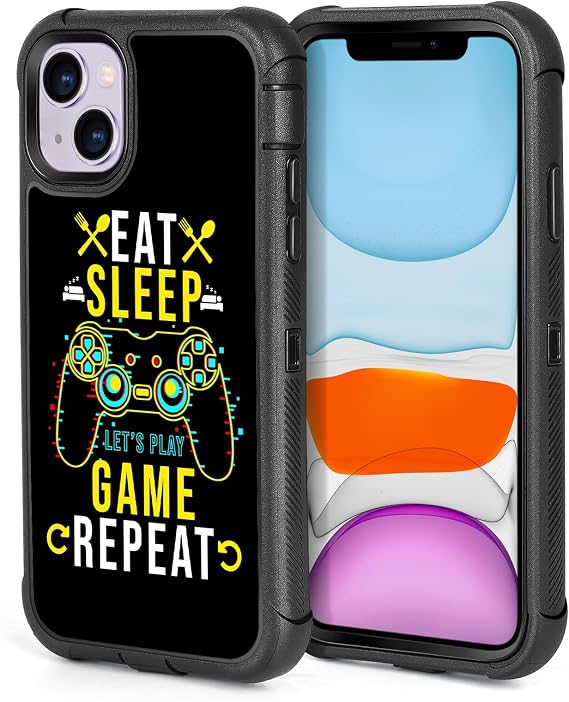 for iPhone 15 Case Cool Eat Sleep Game Repeat