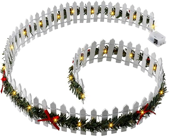 Mini Fairy Garden Fence 35 Inch Light Up DIY Christmas Small Wood Fences