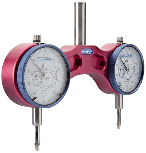 01-000 Pro Tram System Milling Machine Spindle Square Tramming Tool with Large Easy to Read 2.2" Dia Indicators, 0.001" Graduation, 1/2" Shank, Padded Case
